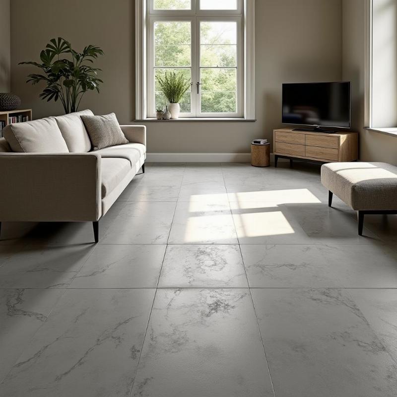 Mẫu gạch 600x1200 vân đá tự nhiên sang trọng cho lát nền và ốp tường không gian hiện đại